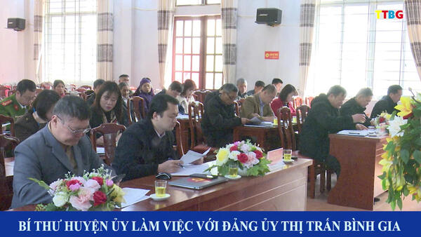 Bí thư Huyện ủy làm việc với Đảng ủy Thị Trấn Bình Gia