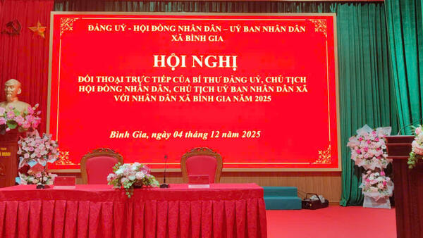 XÃ BÌNH GIA TỔ CHỨC HỘI NGHỊ ĐỐI THOẠI TRỰC TIẾP GIỮA NGƯỜI ĐỨNG ĐẦU CẤP ỦY, CHÍNH QUYỀN VỚI NHÂN DÂN NĂM 2025